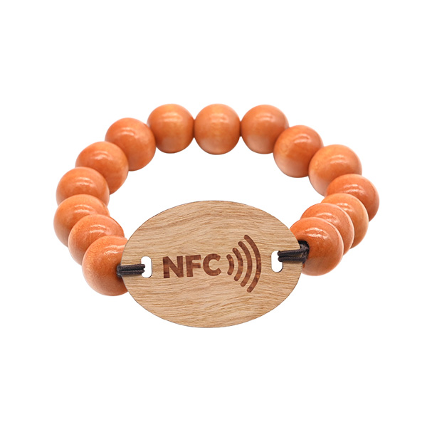 NFC珠子木卡RFID非標(biāo)木卡木珠木頭珠子手環(huán)定制